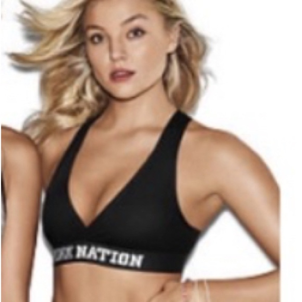 M | Victoria's Secret Black Racerback Sports Bra
